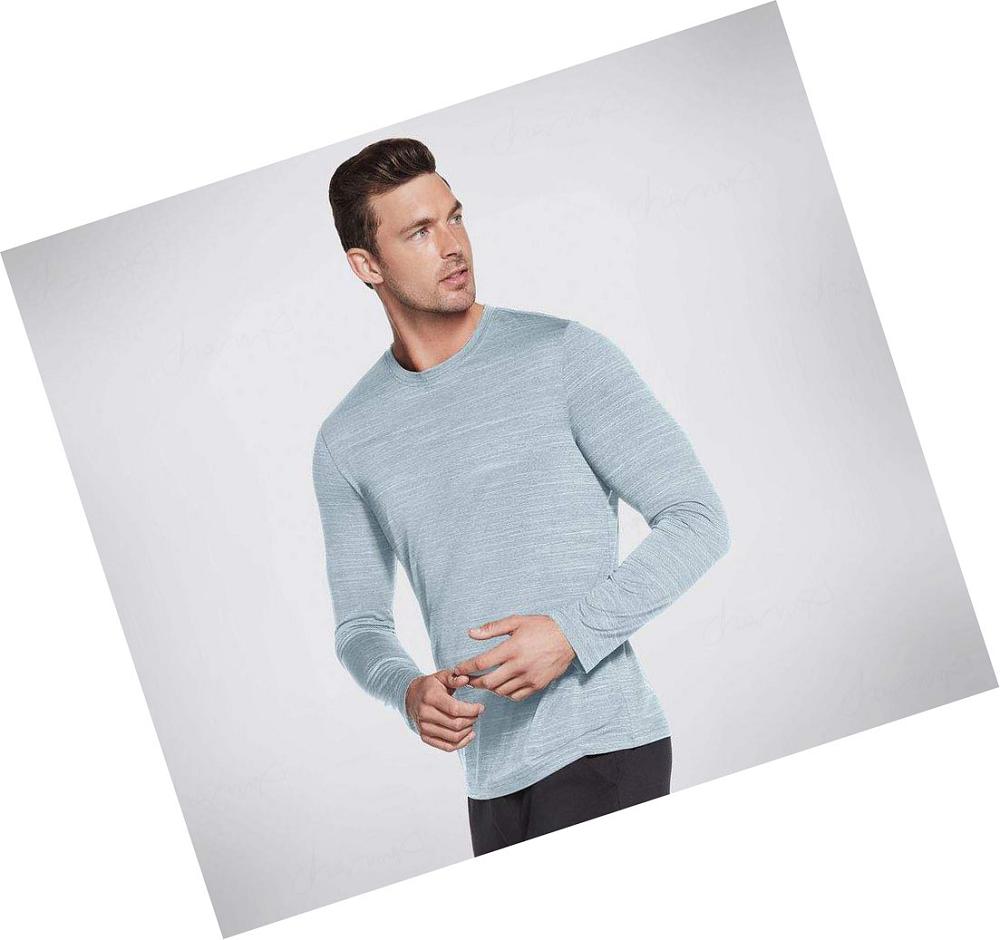 Sudadera Skechers Apparel On the Carretera Long Sleeve Hombre Azules Claro | A9390_AR