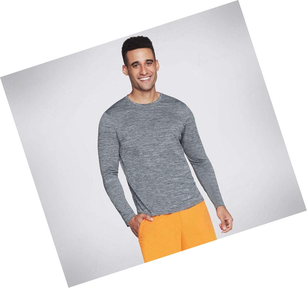 Sudadera Skechers Apparel On the Carretera Long Sleeve Hombre Gris | A93TQ_AR