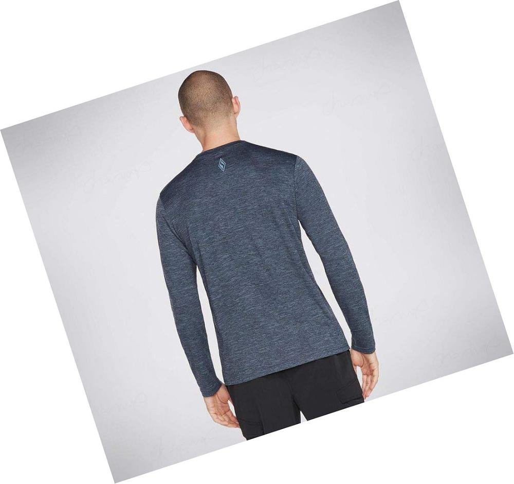 Sudadera Skechers Apparel On the Carretera Long Sleeve Hombre Azul Marino | A962A_AR