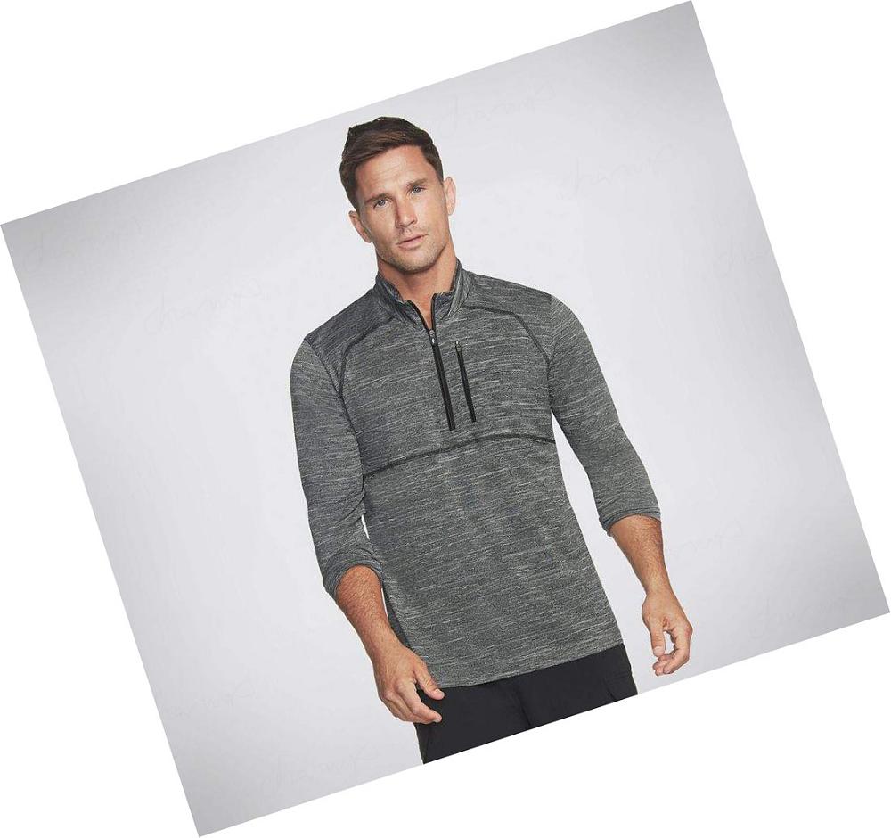 Sudadera Skechers Apparel On the Carretera 1/4 Zip Hombre Gris | AA50L_AR