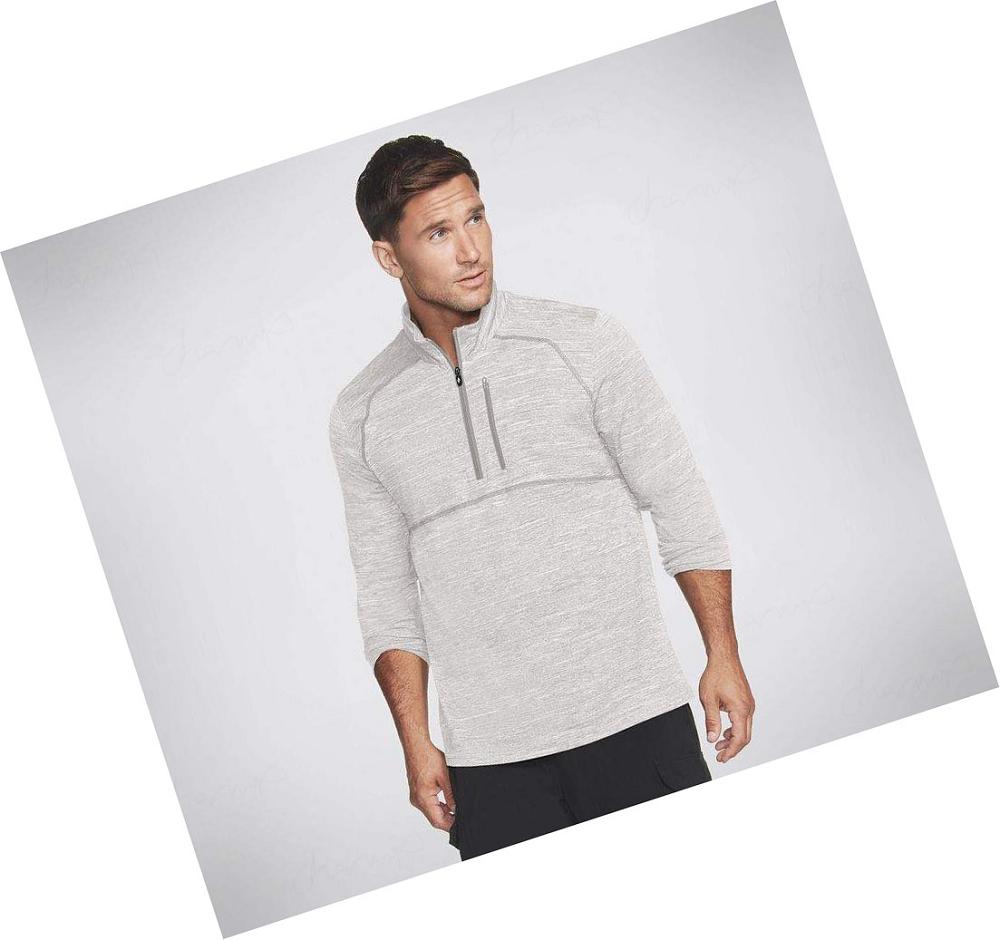 Sudadera Skechers Apparel On the Carretera 1/4 Zip Hombre Gris Claro | AA625_AR