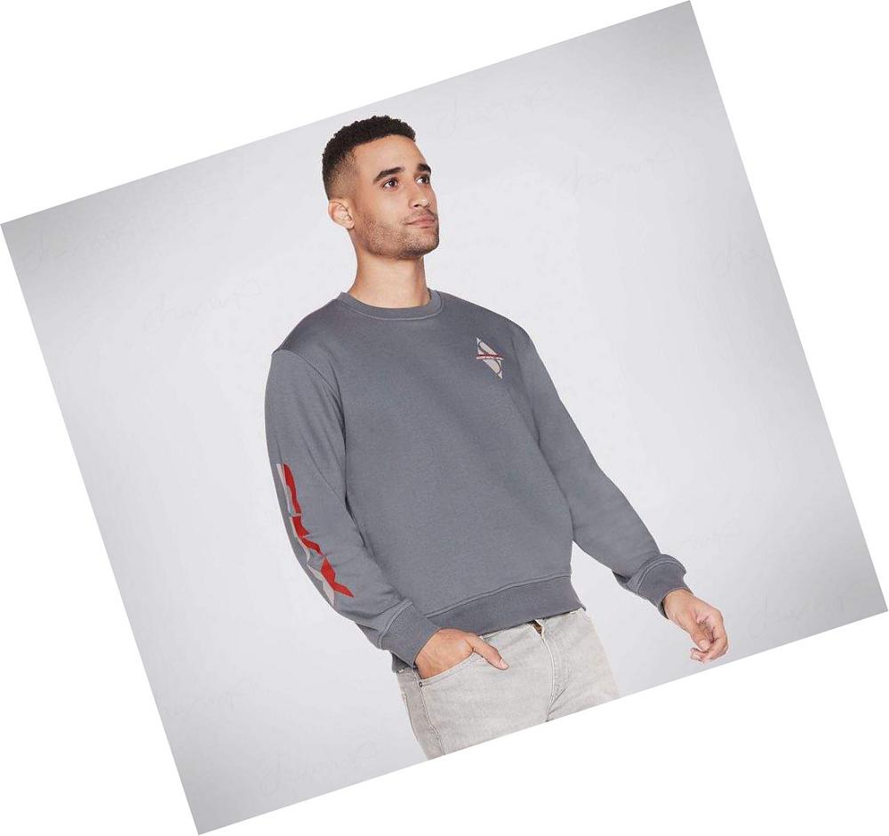 Sudadera Skechers Apparel SKX Restore Crew Fleece Hombre Gris | A8T5B_AR