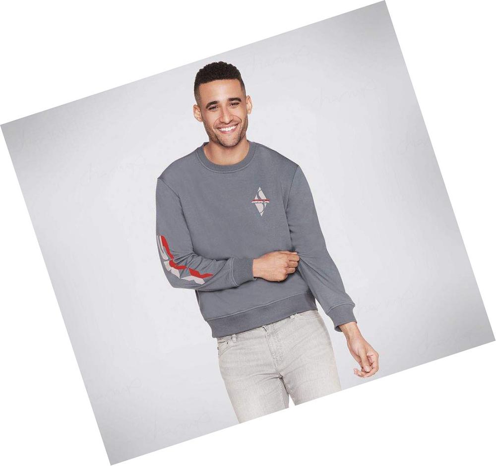 Sudadera Skechers Apparel SKX Restore Crew Fleece Hombre Gris | A8T5B_AR