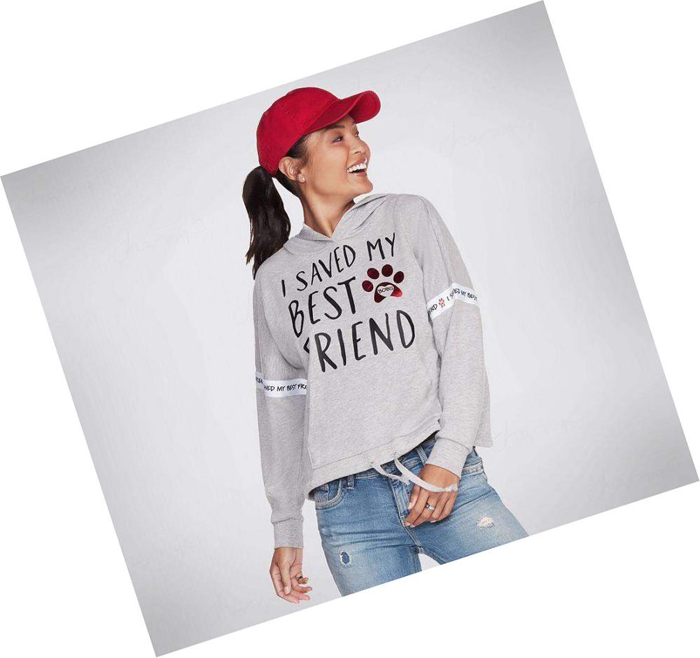 Sudadera Skechers BOBS Apparel - Best Friend Mujer Gris | 36T2L_AR