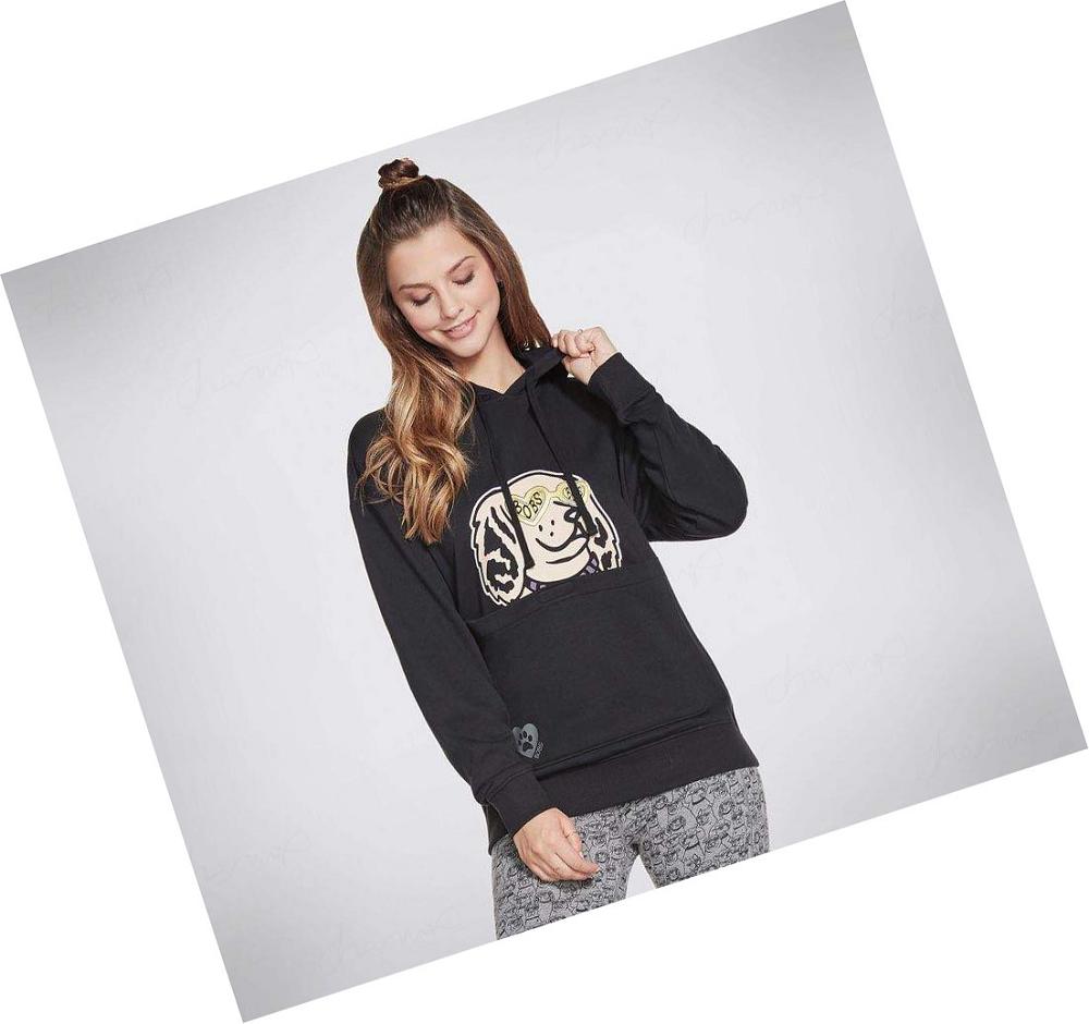 Sudadera Skechers BOBS Apparel Classy Lassie Pouch Pullover Mujer Negras | A29AW_AR