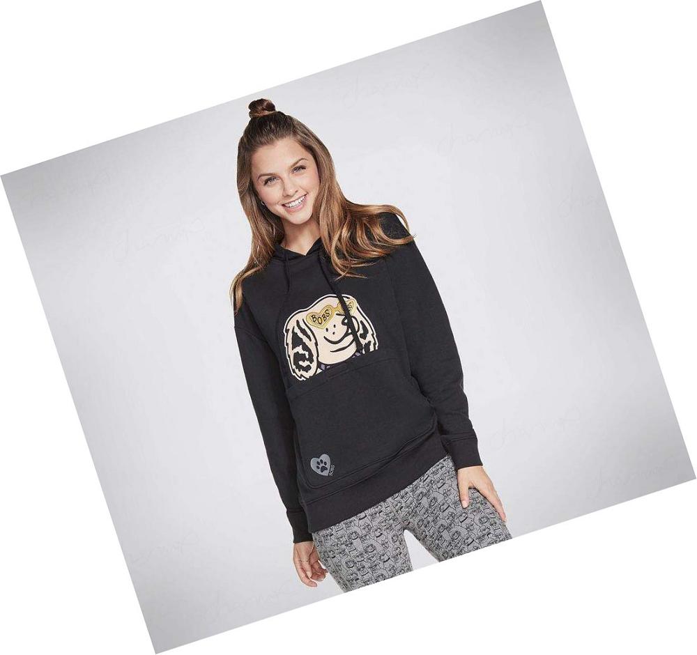 Sudadera Skechers BOBS Apparel Classy Lassie Pouch Pullover Mujer Negras | A29AW_AR