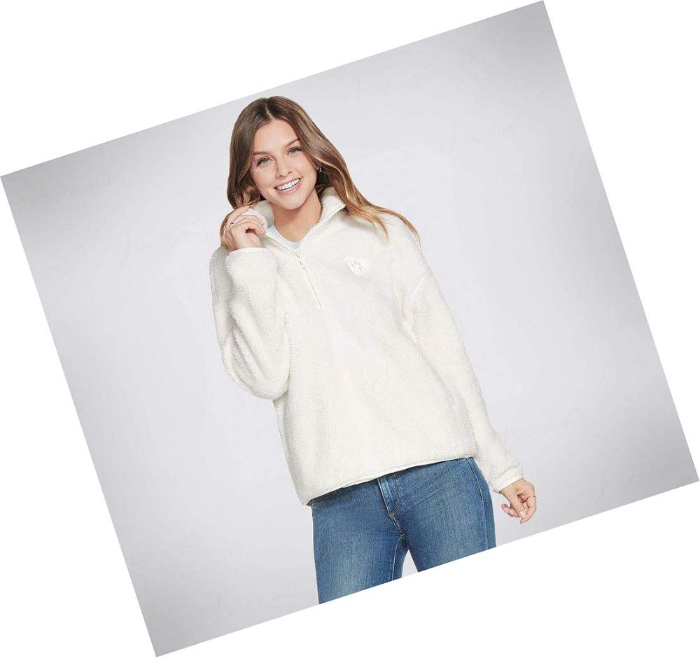 Sudadera Skechers BOBS Apparel Cuddle 1/4 Zip Pullover Mujer Blancas | A0090_AR