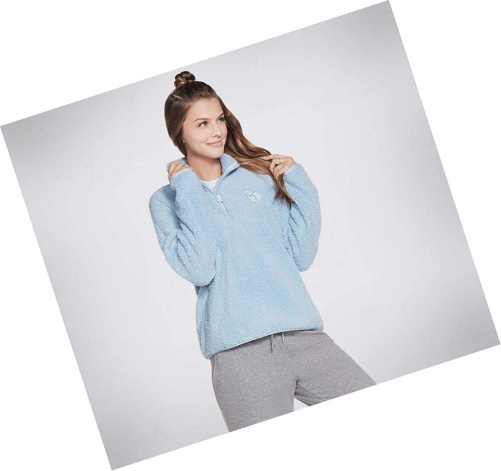 Sudadera Skechers BOBS Apparel Cuddle 1/4 Zip Pullover Mujer Azules | A03AW_AR