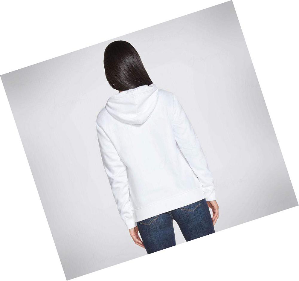 Sudadera Skechers GO LOUNGE Stack Logo Pullover Mujer Blancas | 3T9AA_AR