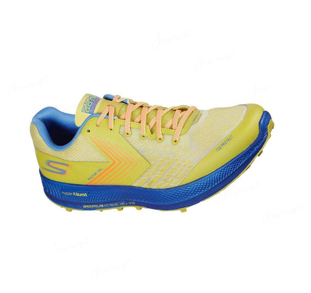 Zapatillas De Trail Running Skechers GOrun Razor Hombre Amarillo Azules | AT6AL_AR