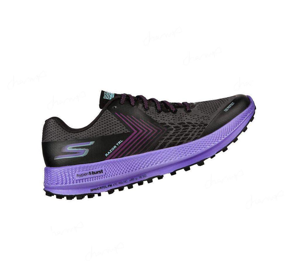 Zapatillas De Trail Running Skechers GOrun Razor Trail Mujer Negras Moradas | T23AL_AR