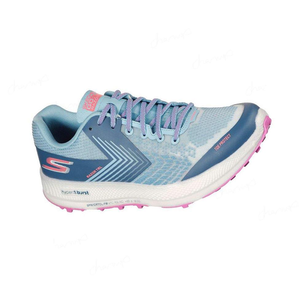 Zapatillas De Trail Running Skechers GOrun Razor Mujer Azules Moradas | T2AAC_AR