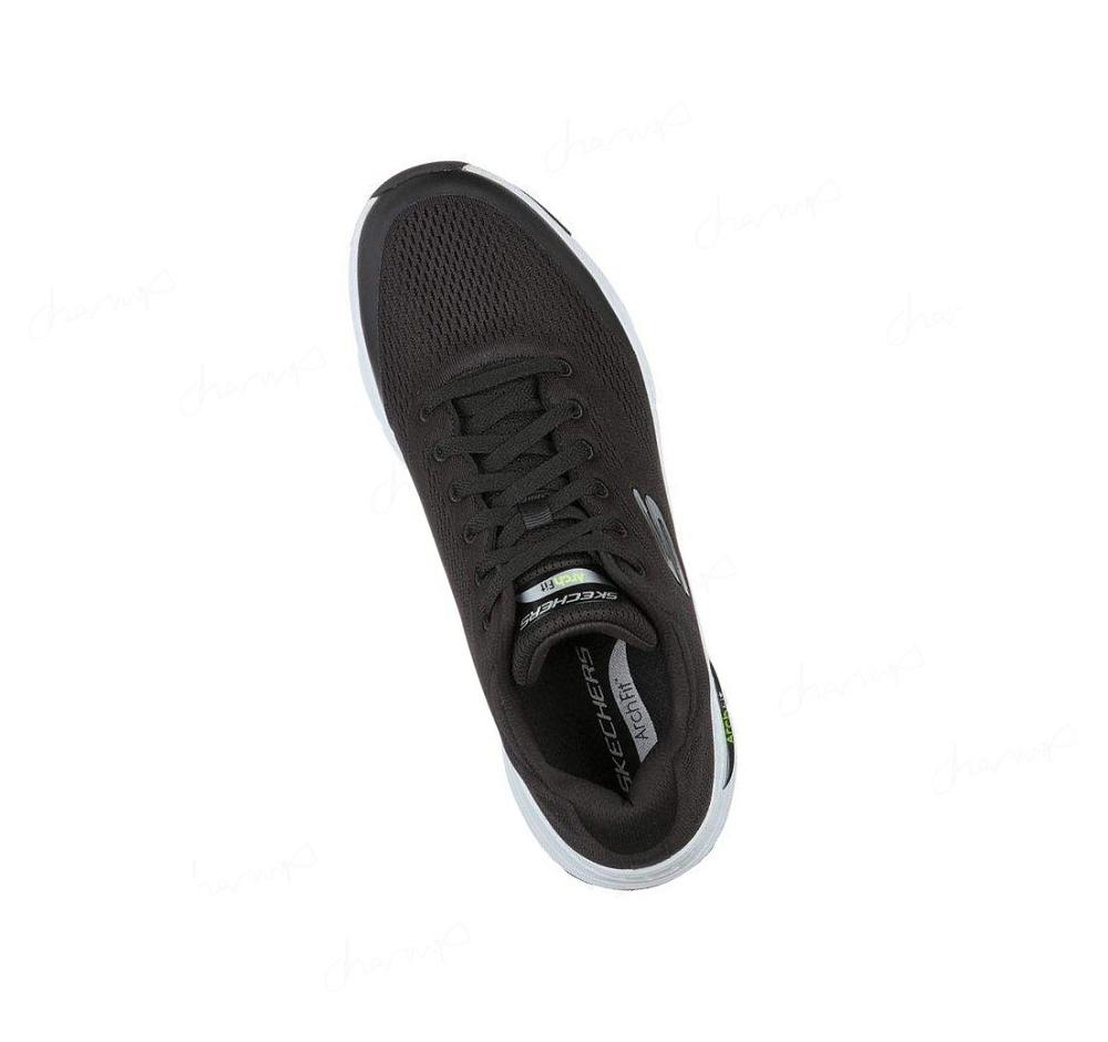 Zapatillas Deportivos Skechers Arch Fit Hombre Negras Blancas | 5T1AR_AR