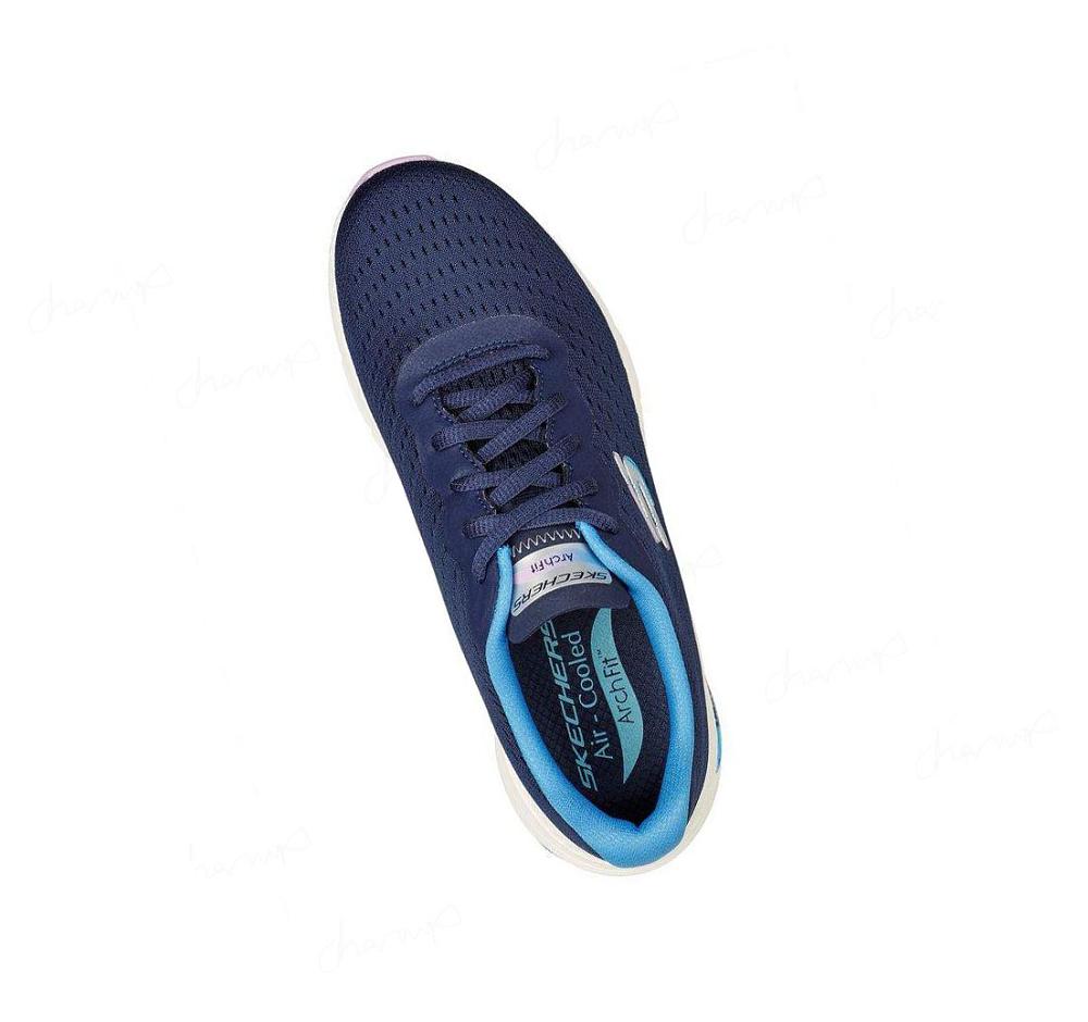 Zapatillas Deportivos Skechers Arch Fit - Infinity Cool Mujer Azul Marino Multicolor | AAA8K_AR