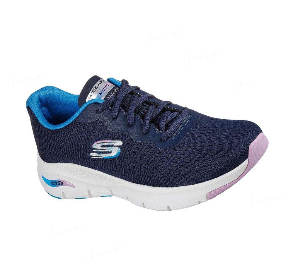 Zapatillas Deportivos Skechers Arch Fit - Infinity Cool Mujer Azul Marino Multicolor | AAA8K_AR