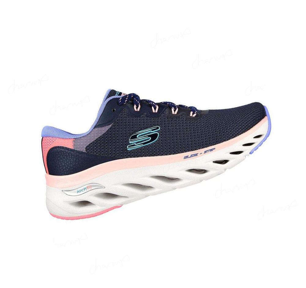 Zapatillas Deportivos Skechers Arch Fit Glide-Step - Highlighter Mujer Azul Marino Multicolor | AT98L_AR