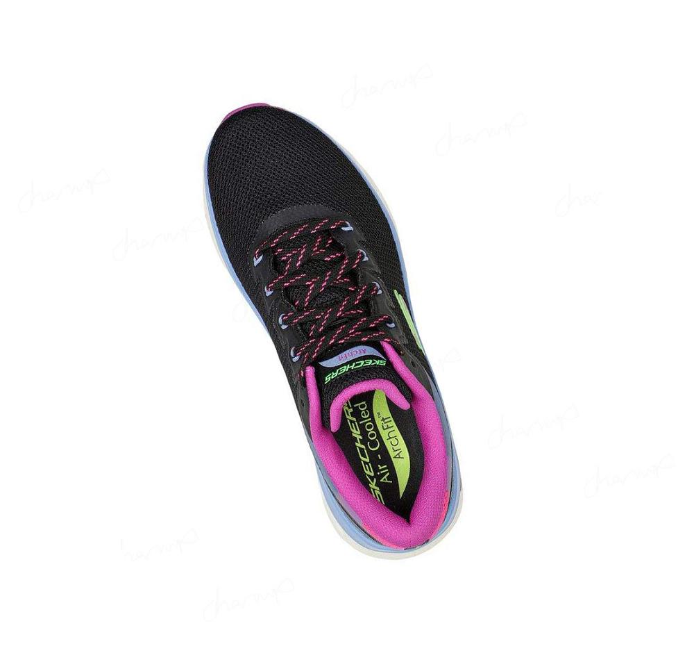 Zapatillas Deportivos Skechers Arch Fit Glide-Step - Highlighter Mujer Negras Multicolor | ATA8C_AR