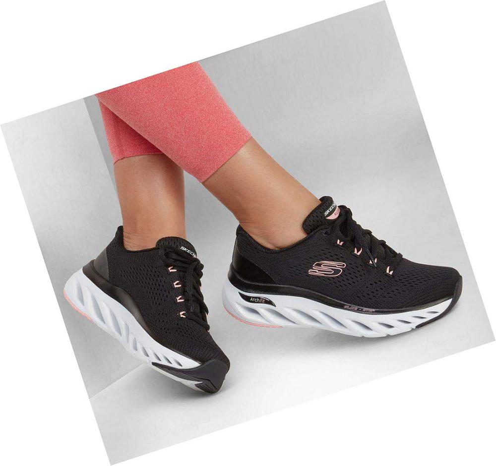 Zapatillas Deportivos Skechers Arch Fit Glide Step - Top Glory Mujer Negras Rosas | I0T3A_AR