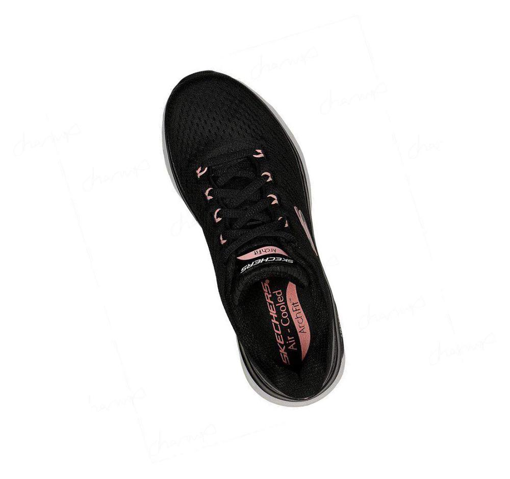 Zapatillas Deportivos Skechers Arch Fit Glide Step - Top Glory Mujer Negras Rosas | I0T3A_AR