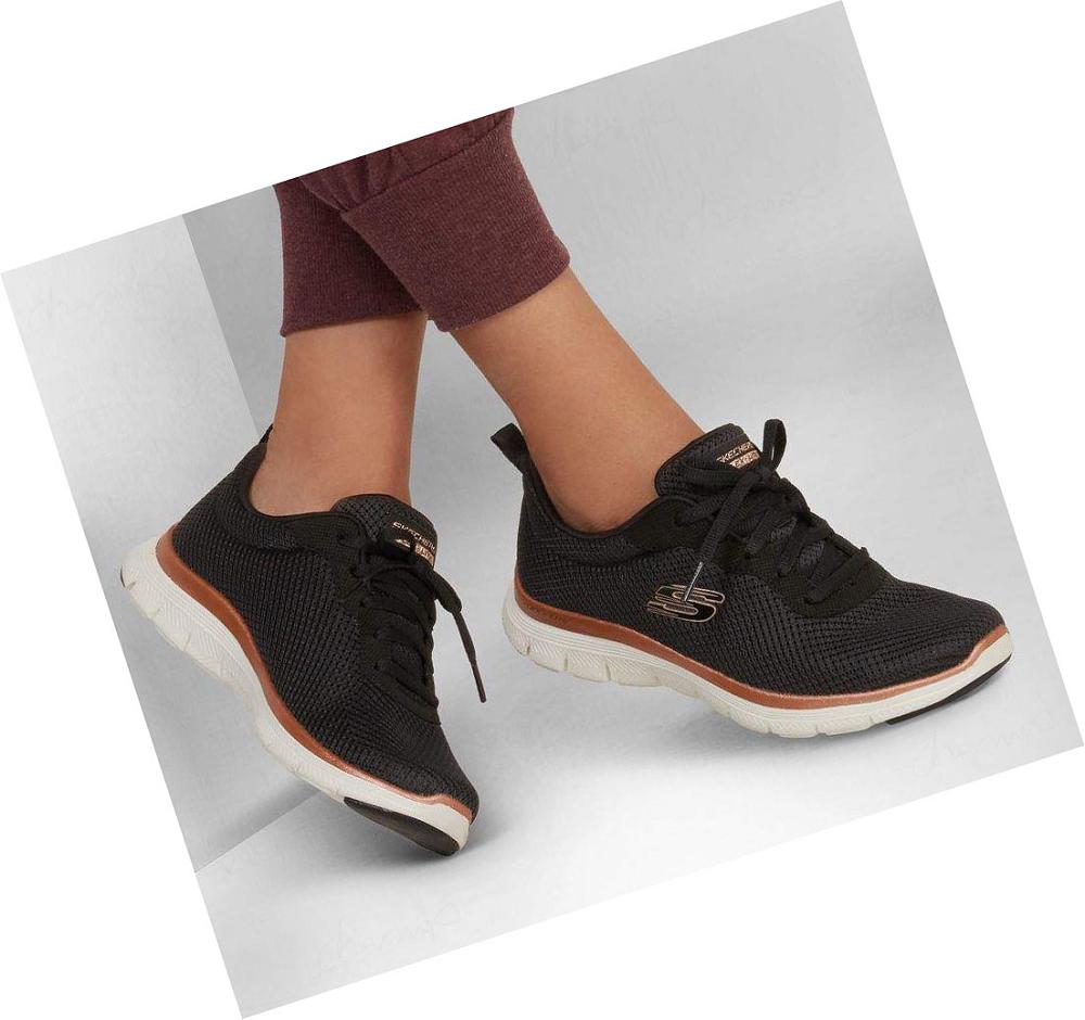 Zapatillas Deportivos Skechers Flex Appeal 4.0 - Brilliant View Mujer Negras Rosas | 6T59Q_AR