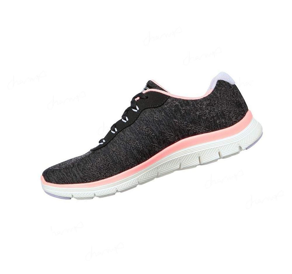 Zapatillas Deportivos Skechers Flex Appeal 4.0 - Fresh Move Mujer Negras Coral | 6T69X_AR