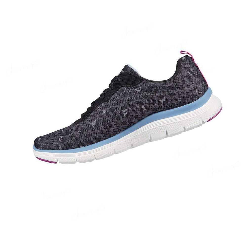 Zapatillas Deportivos Skechers Flex Appeal 4.0 - Rich Flair Mujer Negras Azules | 6TT20_AR