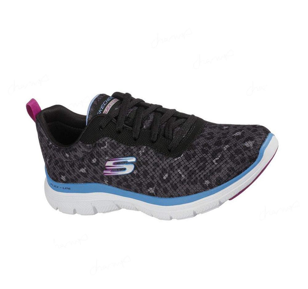 Zapatillas Deportivos Skechers Flex Appeal 4.0 - Rich Flair Mujer Negras Azules | 6TT20_AR