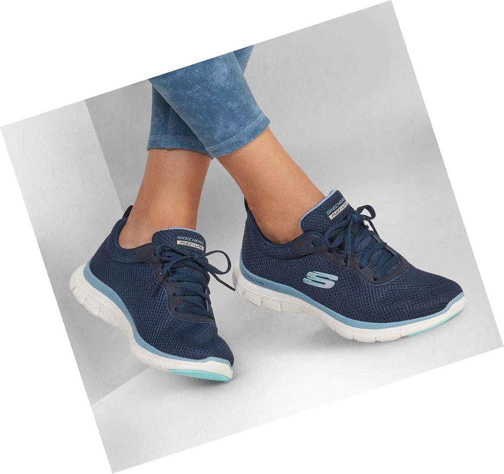 Zapatillas Deportivos Skechers Flex Appeal 4.0 - Brilliant View Mujer Azul Marino Azules | 80090_AR