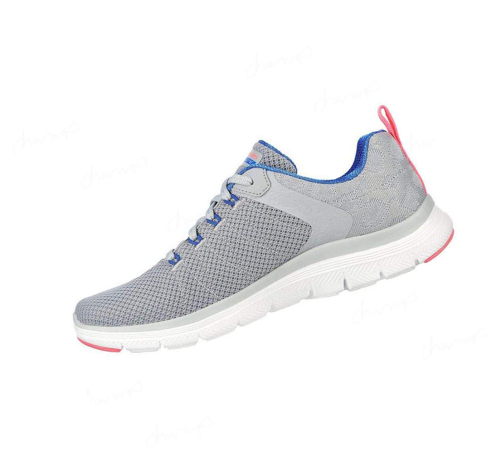 Zapatillas Deportivos Skechers Flex Appeal 4.0 - Elegante Ways Mujer Gris Multicolor | I898A_AR