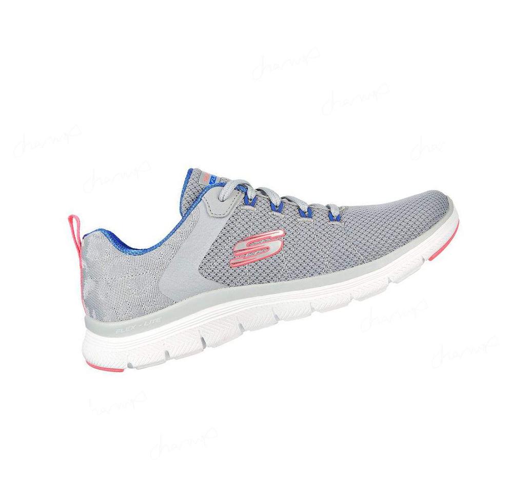 Zapatillas Deportivos Skechers Flex Appeal 4.0 - Elegante Ways Mujer Gris Multicolor | I898A_AR