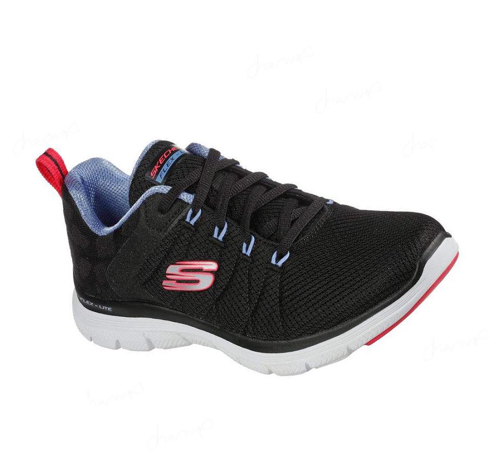 Zapatillas Deportivos Skechers Flex Appeal 4.0 - Elegante Ways Mujer Negras Multicolor | I8T30_AR