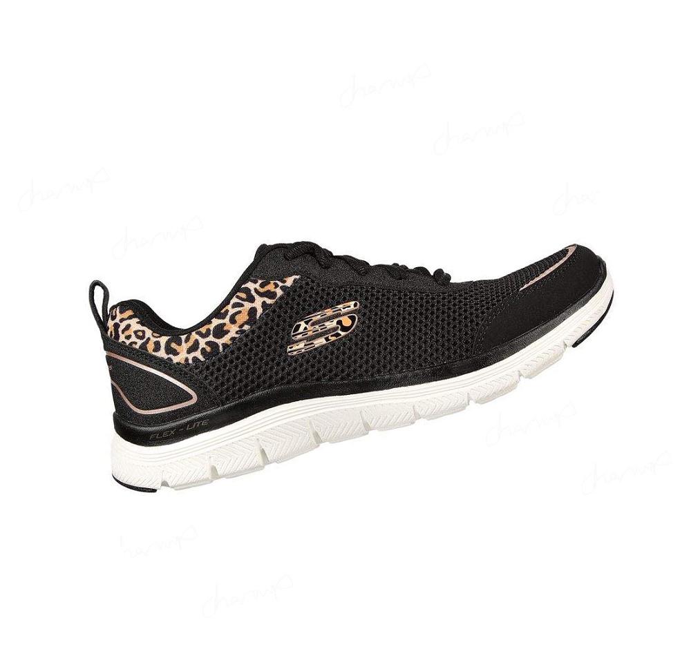 Zapatillas Deportivos Skechers Flex Appeal 4.0 - Wild Pulse Mujer Negras Leopardo | I9T3D_AR