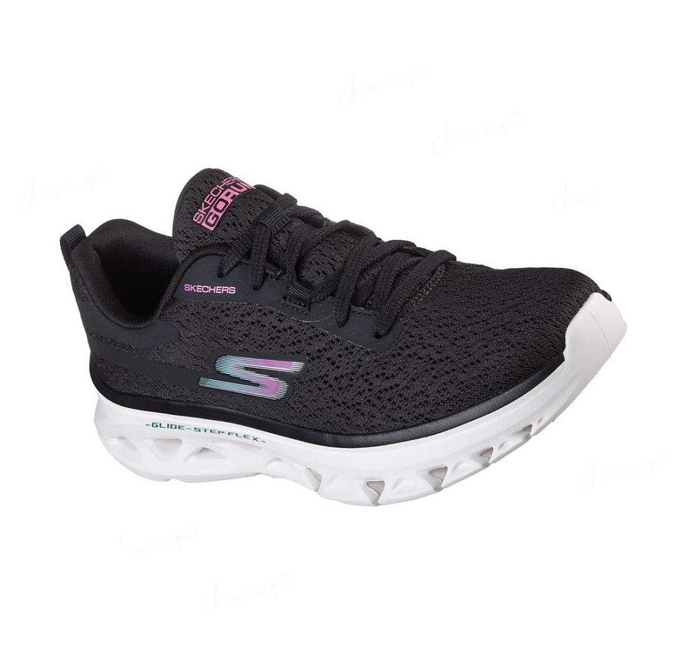 Zapatillas Deportivos Skechers GO RUN Glide-Step Flex Mujer Negras Blancas | A323X_AR