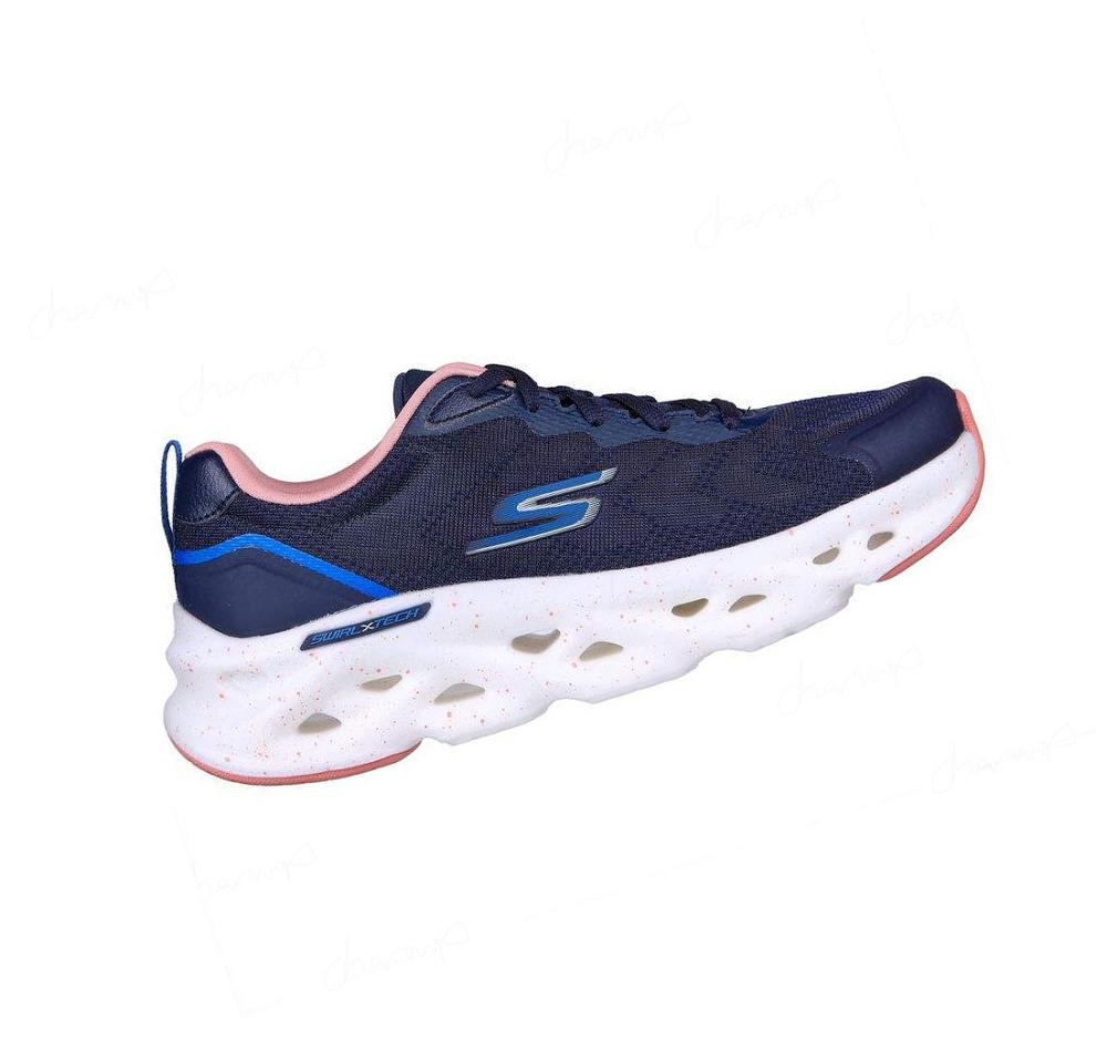 Zapatillas Deportivos Skechers GO RUN Swirl Tech - Outbreak Mujer Azul Marino Rosas | AA230_AR