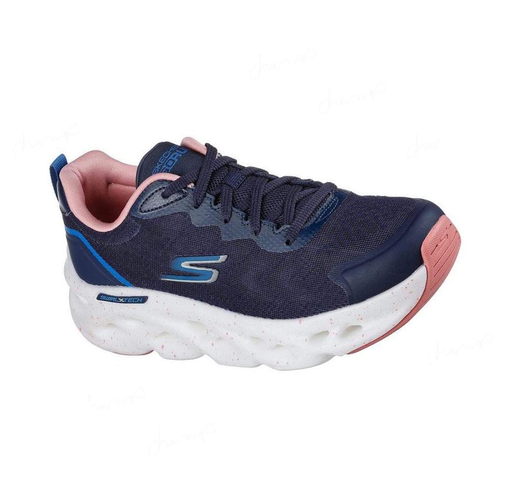 Zapatillas Deportivos Skechers GO RUN Swirl Tech - Outbreak Mujer Azul Marino Rosas | AA230_AR