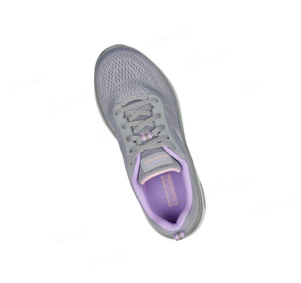 Zapatillas Deportivos Skechers GO WALK Hyper Burst Mujer Gris Moradas | T209A_AR