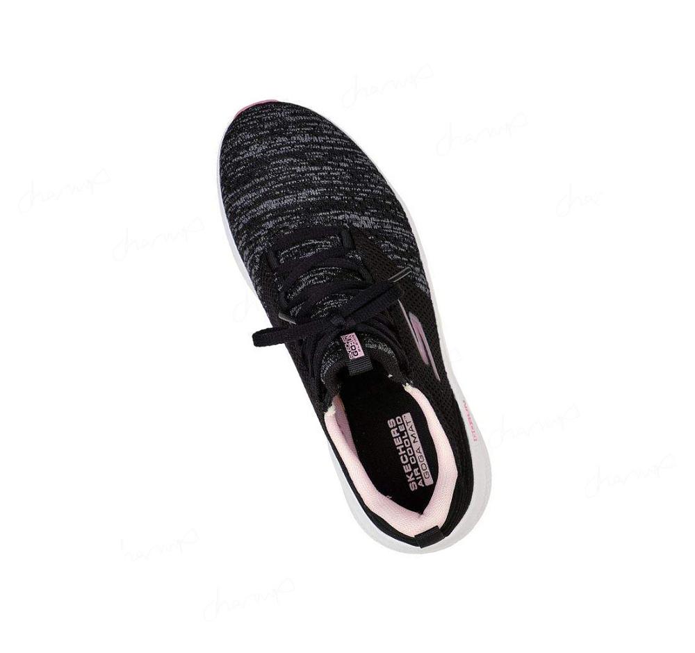 Zapatillas Deportivos Skechers GOrun Elevate - Pleasant Days Mujer Negras Rosas | 80AT8_AR