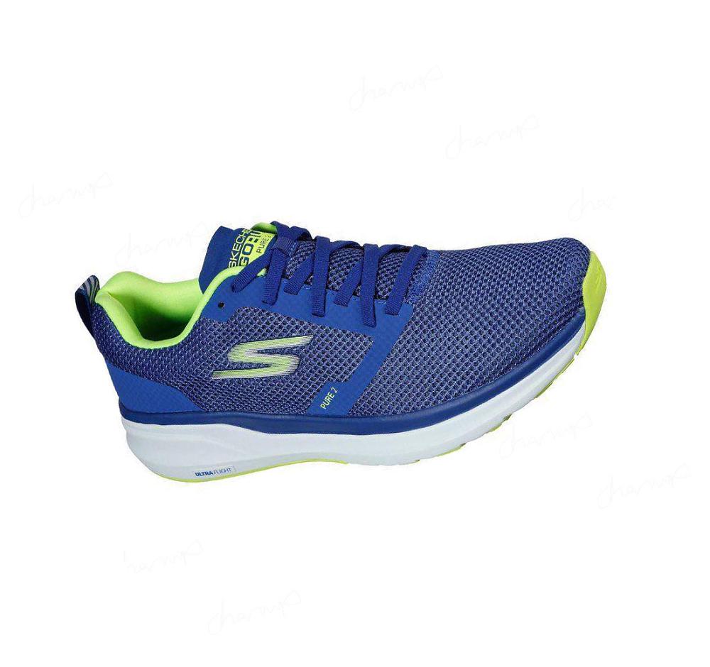 Zapatillas Deportivos Skechers GOrun Pure 2 - Axis Hombre Azules Amarillo | 3639Q_AR