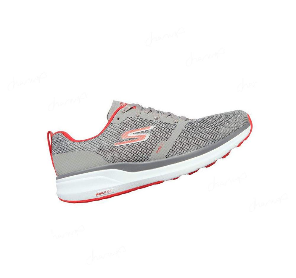 Zapatillas Deportivos Skechers GOrun Pure 2 - Axis Hombre Gris Rojas | 363TD_AR