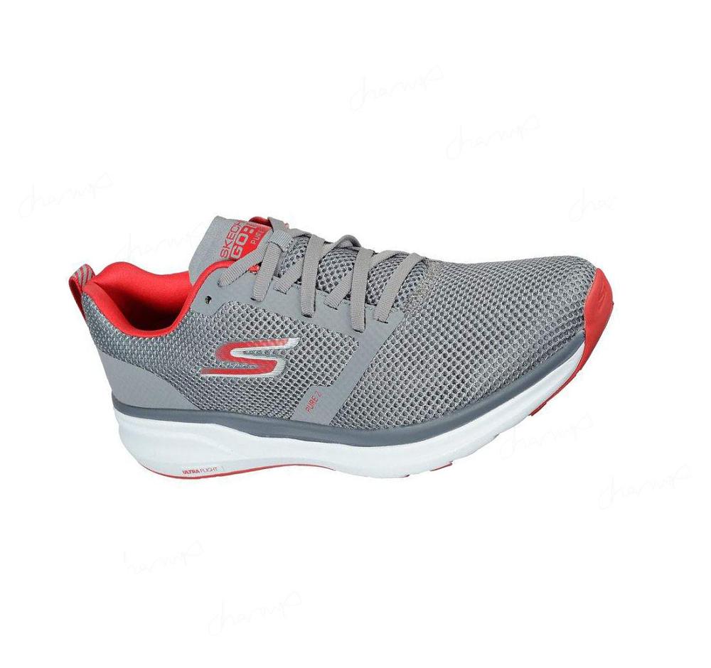 Zapatillas Deportivos Skechers GOrun Pure 2 - Axis Hombre Gris Rojas | 363TD_AR