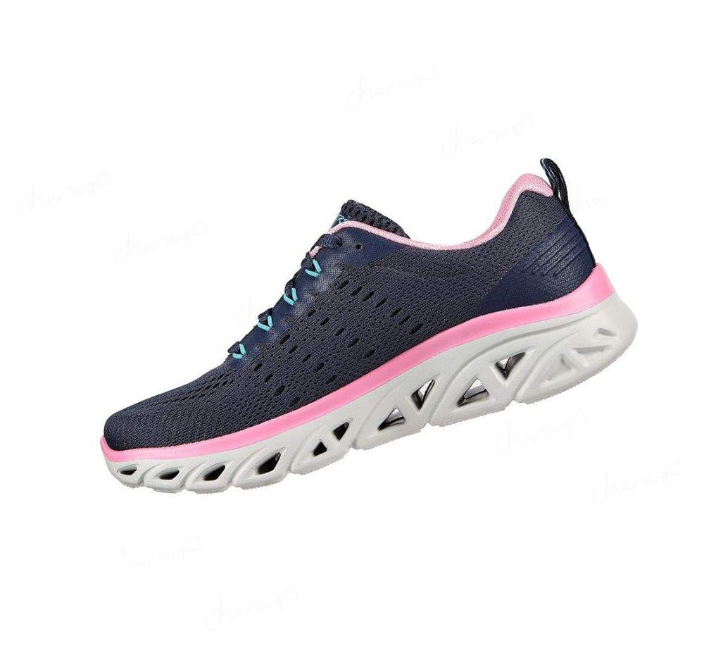 Zapatillas Deportivos Skechers Glide-Step Deporte - Fresh Charm Mujer Azul Marino Rosas | 6809D_AR