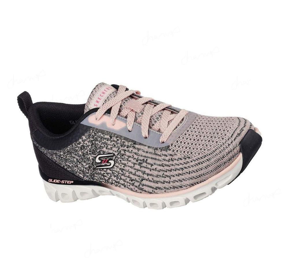 Zapatillas Deportivos Skechers Glide-Step Deporte - Head Start Mujer Negras Rosas | A123D_AR