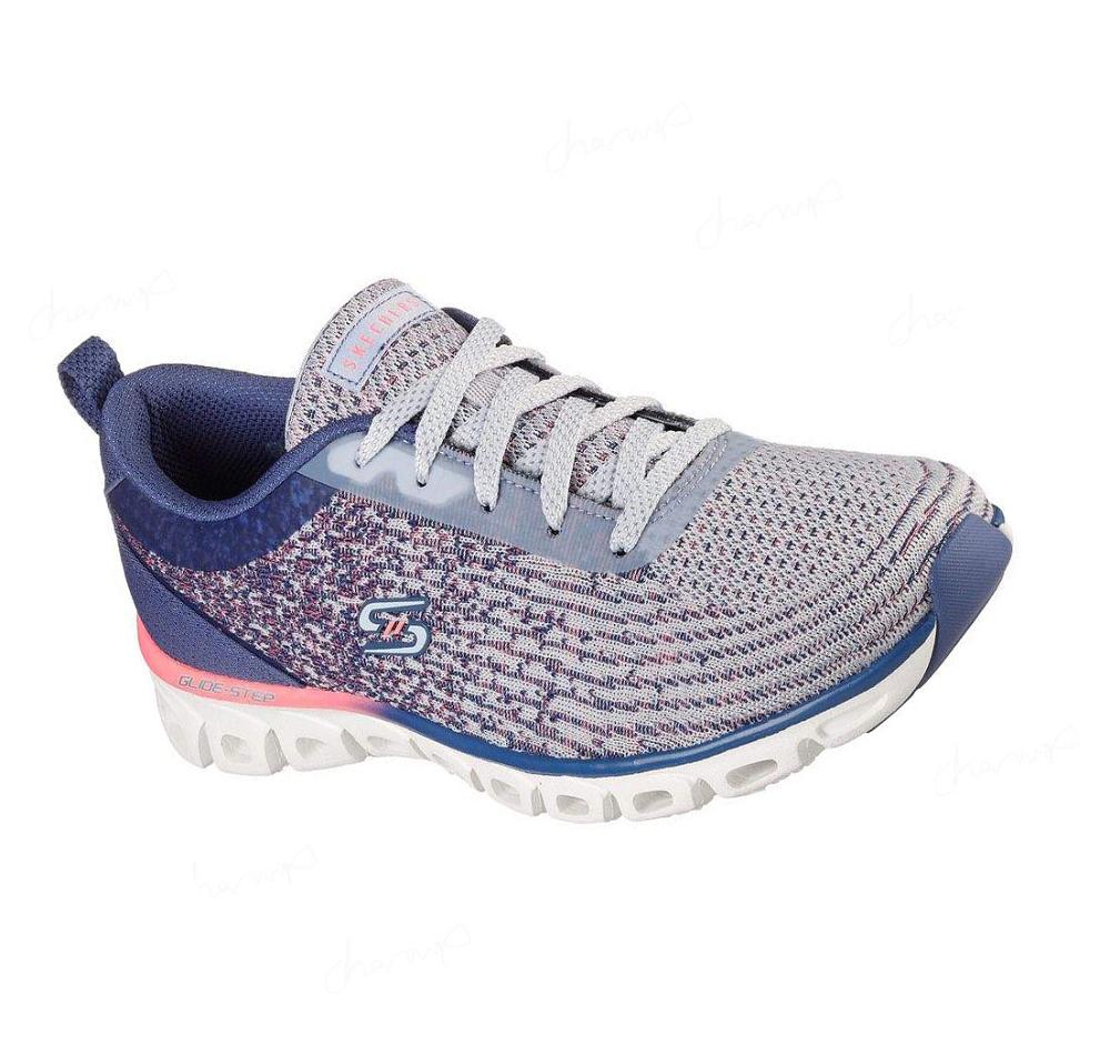 Zapatillas Deportivos Skechers Glide-Step Deporte - Head Start Mujer Gris Moradas | A1A8C_AR