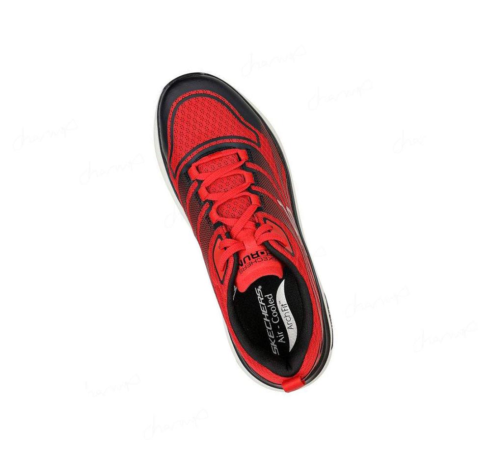 Zapatillas Deportivos Skechers Max Cushioning Arch Fit: Enigma Hombre Rojas Negras | 6389E_AR