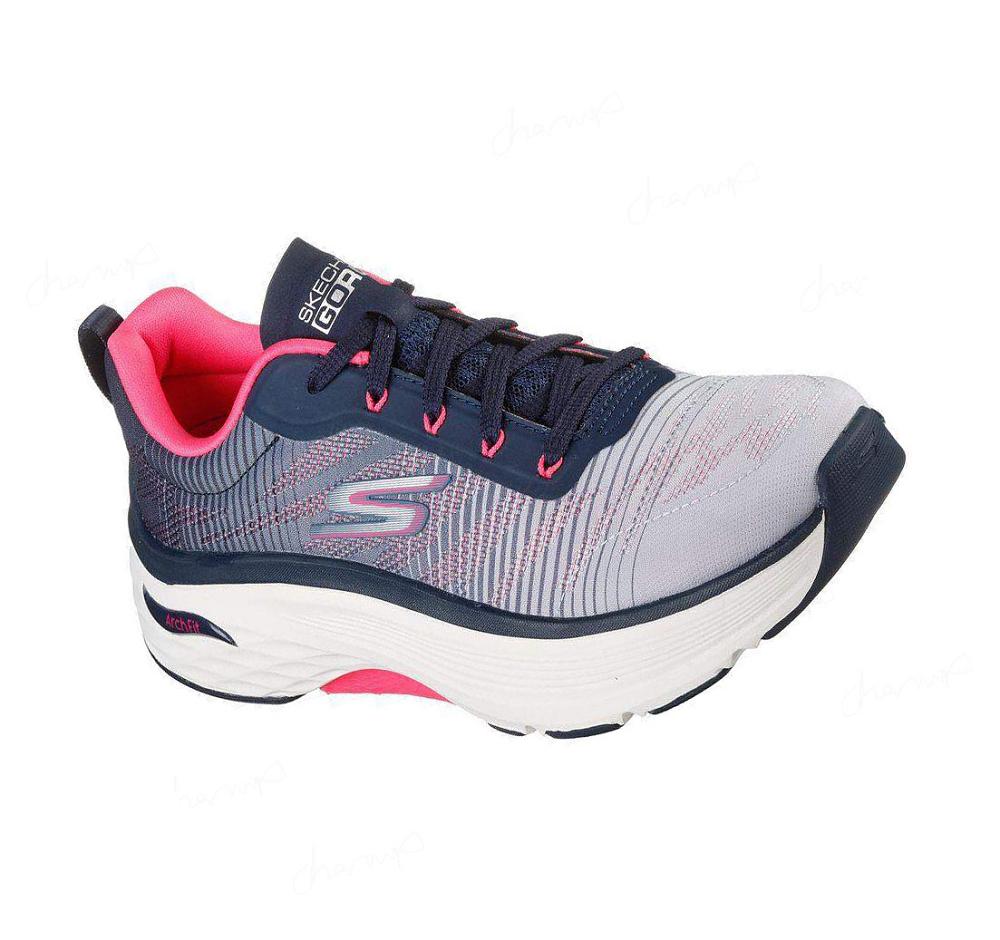 Zapatillas Deportivos Skechers Max Cushioning Arch Fit - Delphi Mujer Azul Marino Rosas | 68T3X_AR