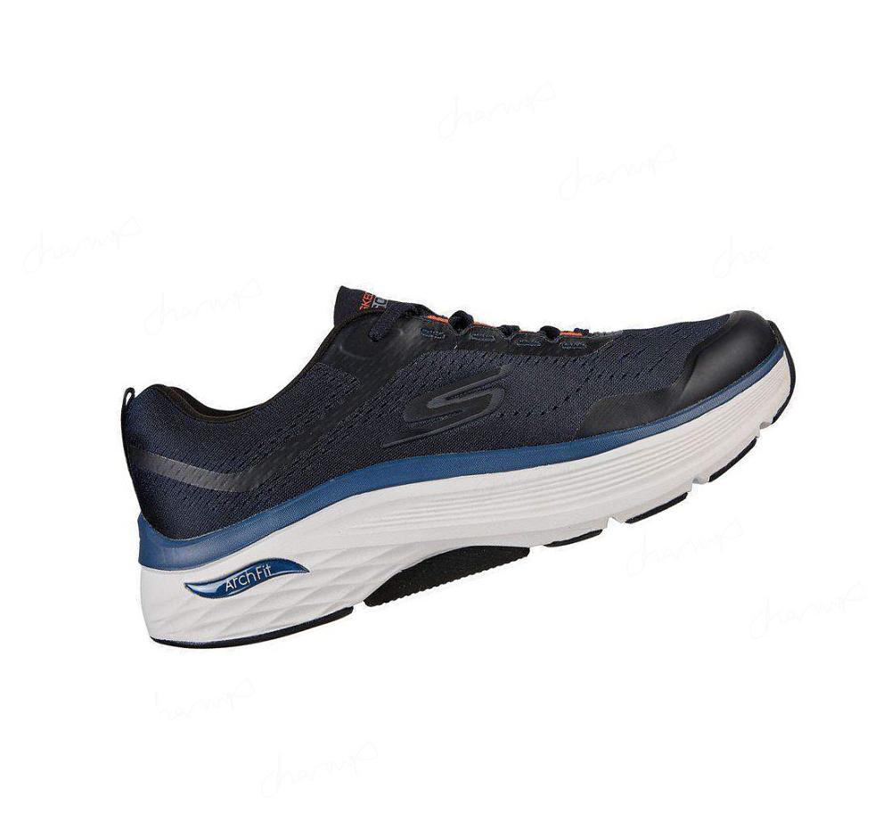 Zapatillas Deportivos Skechers Max Cushioning Arch Fit Hombre Azul Marino Naranjas | 6A1A5_AR