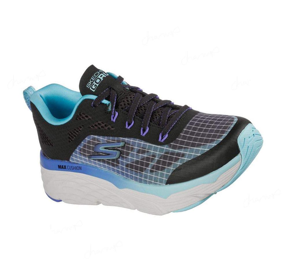 Zapatillas Deportivos Skechers Max Cushioning Elite - Even Stride Mujer Negras Turquesa Claro | T58A5_AR