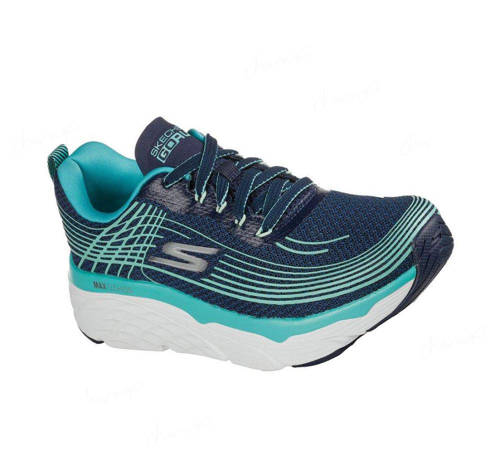 Zapatillas Deportivos Skechers Max Cushioning Elite Mujer Azul Marino Turquesa | T6190_AR