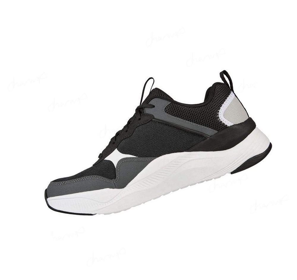 Zapatillas Deportivos Skechers Mira Hombre Negras Blancas | A025G_AR