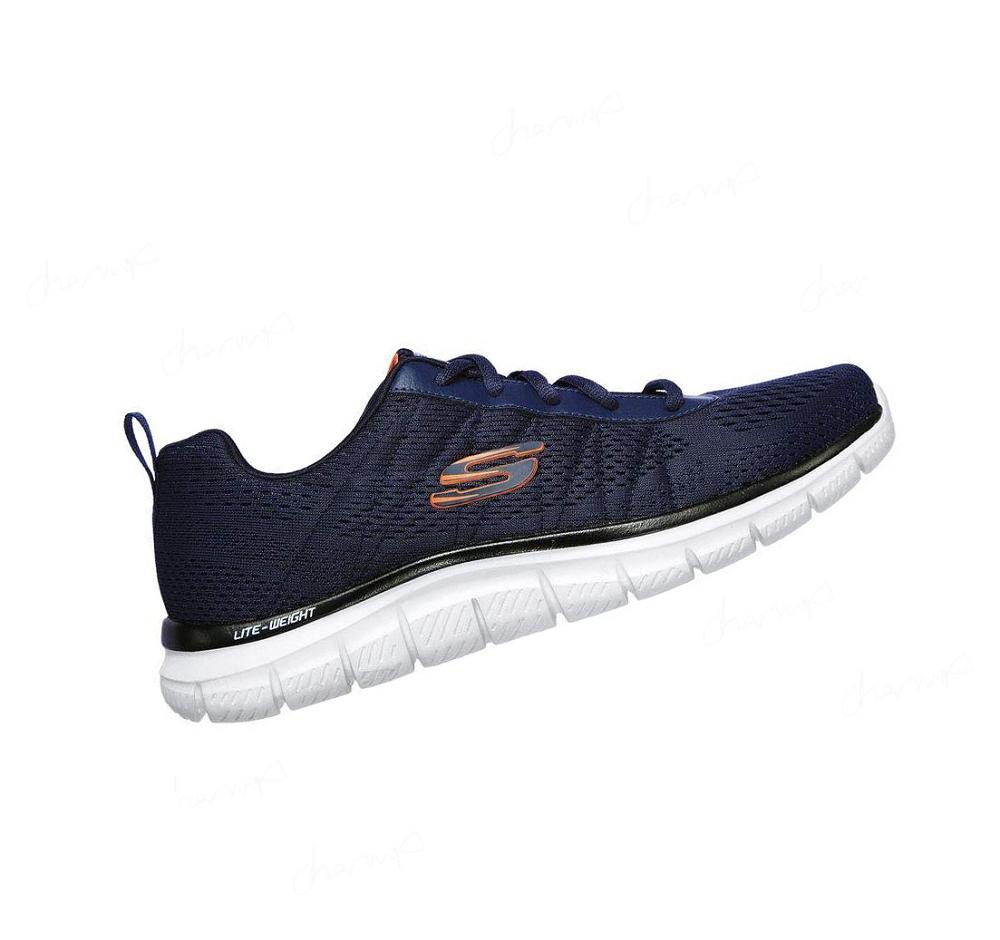 Zapatillas Deportivos Skechers Pista - Moulton Hombre Azul Marino Naranjas | A23TQ_AR